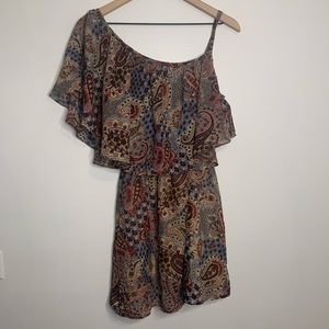 Gianni Bini One Shoulder Paisley Flowy Dress Small